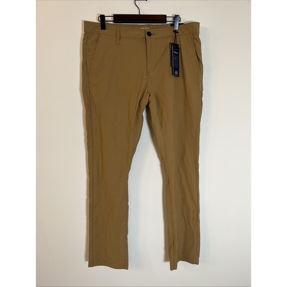 Kenneth‎ Cole Slim Fit NWT Lightweight Tech Pant 33 x 30 Brown Zip Fly New - Picture 1 of 12